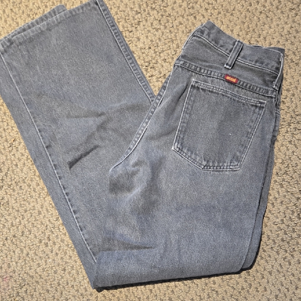 Rustler Men's Straight Faded Black Jeans